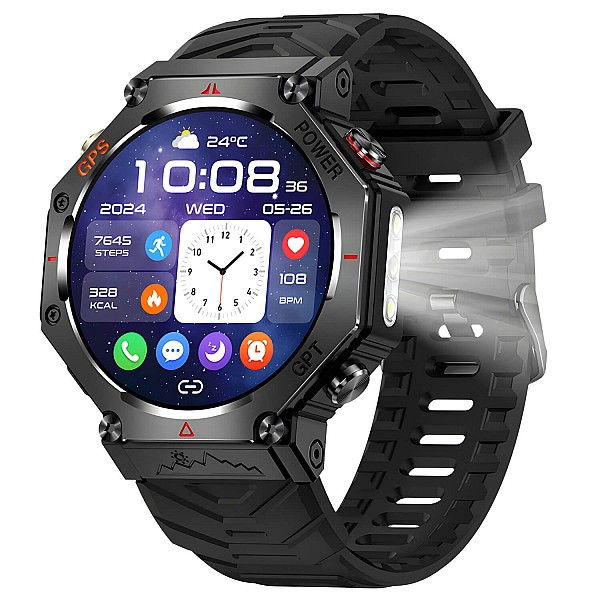 Smartwatch Microwear KC91 - Black Silicone